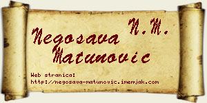 Negosava Matunović vizit kartica